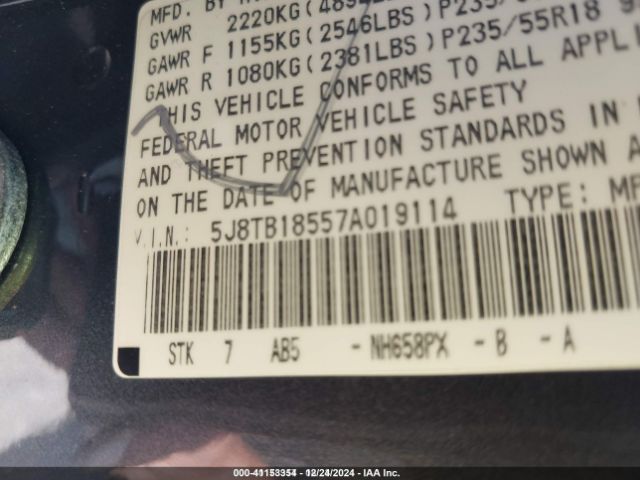 2007 ACURA RDX 5J8TB18557A019114 Photo 8