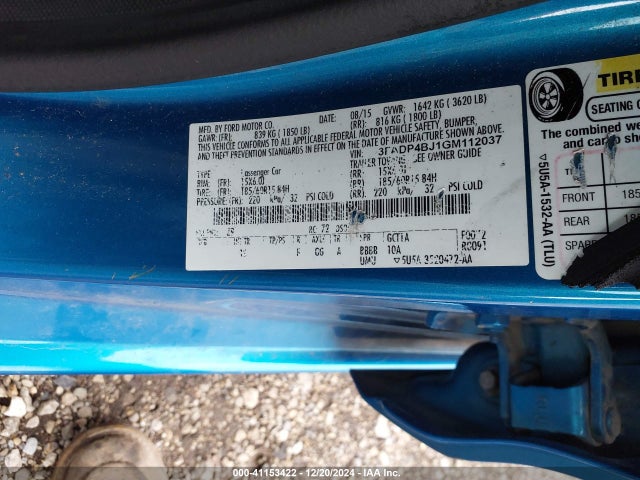 Ford FIESTA SE 2016 3FADP4BJ1GM112037 Image 9