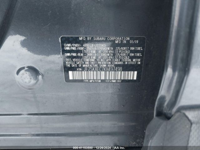 JF2SKAEC7KH497498 Subaru Forester Premium