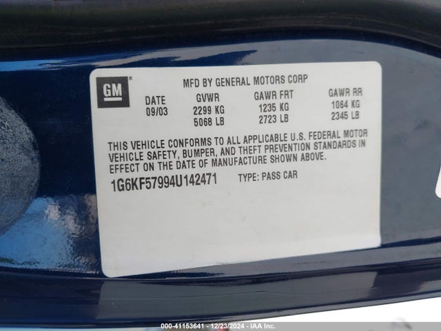 2004 CADILLAC DEVILLE 1G6KF57994U142471 Photo 8