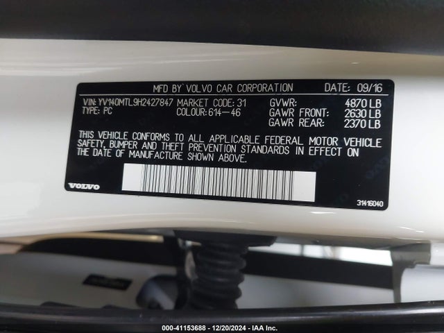 YV140MTL9H2427847 Volvo b42204t