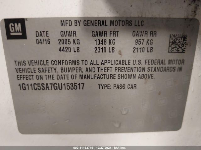 1G11C5SA7GU153517 Chevrolet Malibu Limited Lt