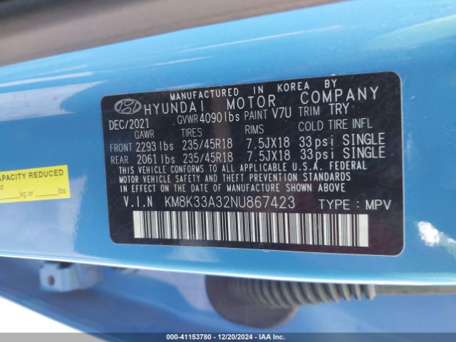 KM8K33A32NU867423 Hyundai Kona N Line