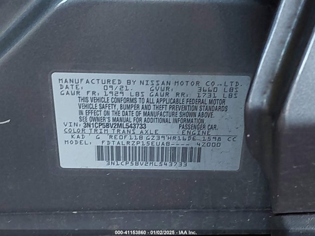 Nissan Kicks S Xtronic Cvt 2021 3N1CP5BV2ML543733 Image 9
