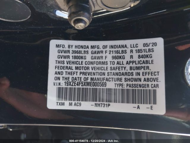 19XZE4F5XME000569 Honda INSIGHT EX