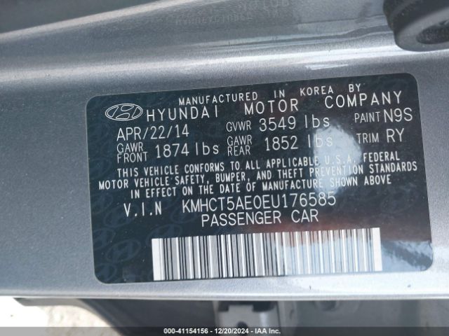 KMHCT5AE0EU176585 Hyundai ACCENT GS