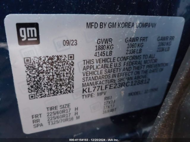 KL77LFE23RC128812 Chevrolet Trax Fwd Sp