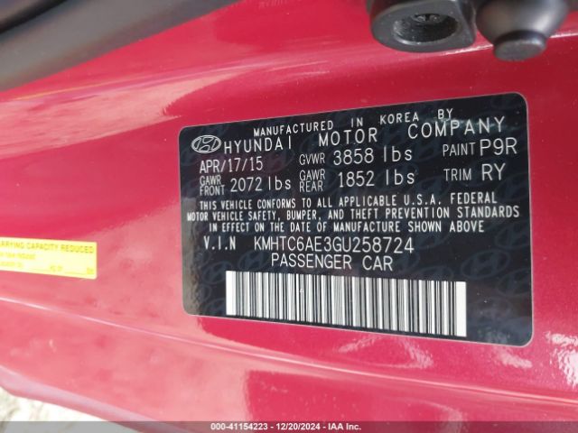 KMHTC6AE3GU258724 Hyundai Veloster Turbo