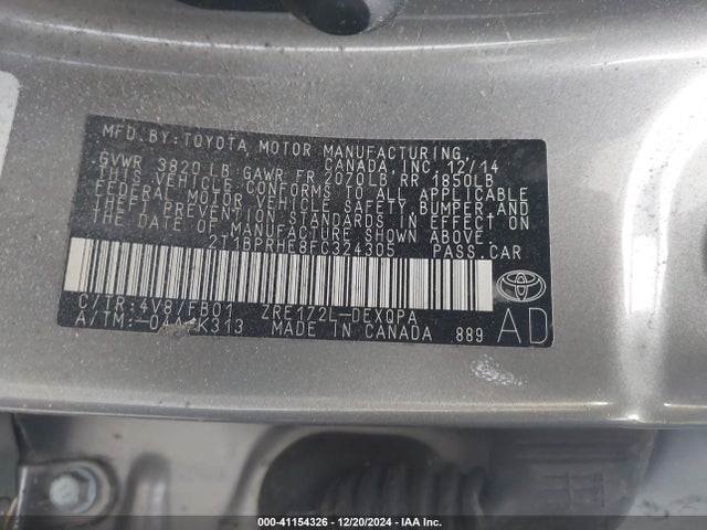 Toyota Corolla Le Eco 2015 2T1BPRHE8FC324305 Image 9