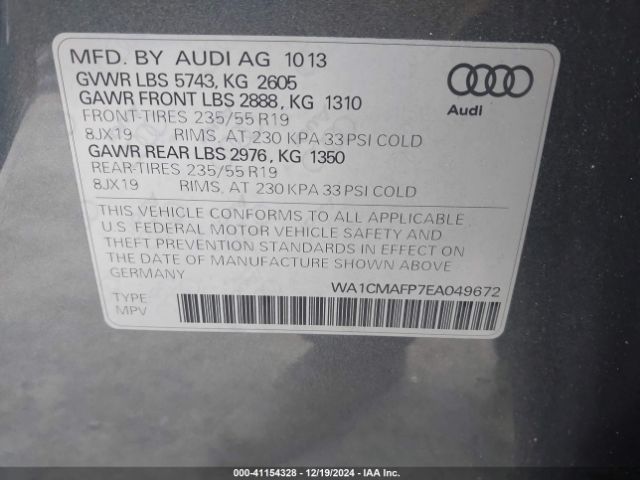 WA1CMAFP7EA049672 Audi Q5 3.0 Tdi Premium Plus