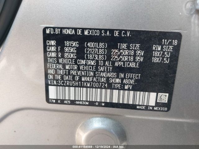 3CZRU5H11KM700724 Honda HR-V SPORT