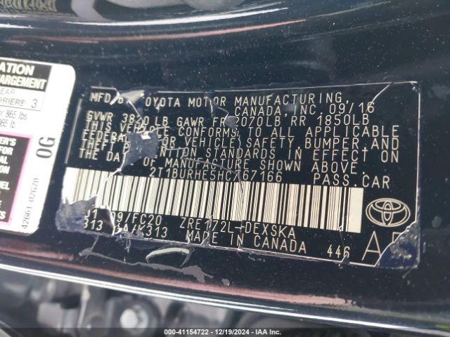2T1BURHE5HC767166 Toyota Corolla L/le/xle/se/xse