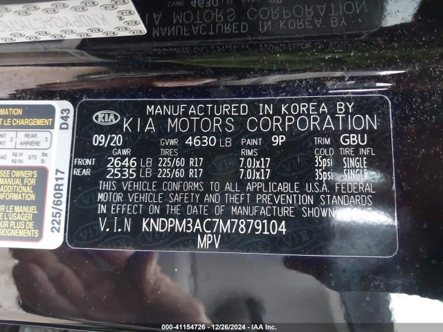 KIA Sportage Lx 2021 KNDPM3AC7M7879104 Image 9