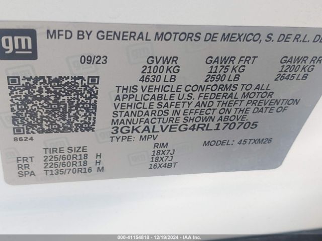 3GKALVEG4RL170705 GMC Terrain Awd Slt
