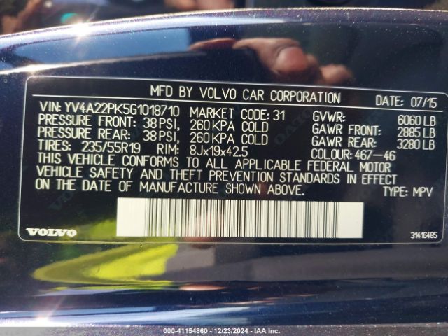 YV4A22PK5G1018710 Volvo Xc90 T6 Momentum