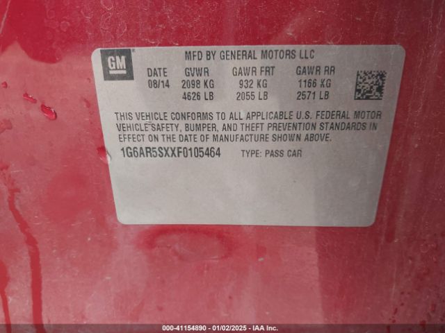1G6AR5SXXF0105464 Cadillac CTS LUXURY