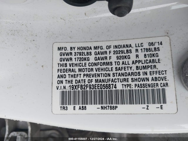 Honda Civic Ex-l 2014 19XFB2F93EE056874 Image 9