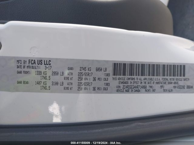 2C4RDGEG4HR714080 Dodge Grand Caravan Gt