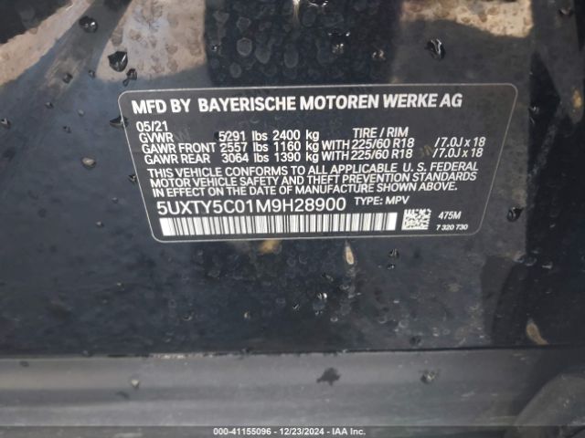 5UXTY5C01M9H28900 BMW X3 Xdrive30i