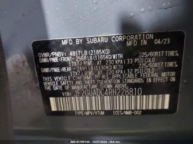 JF2GUADC4RH228810 Subaru Crosstrek Premium