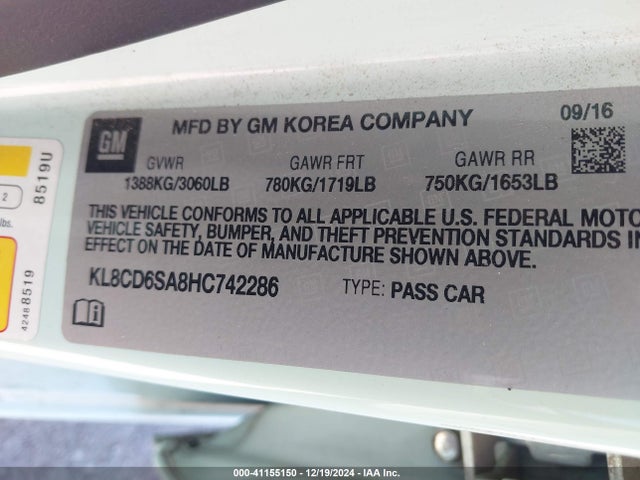 Chevrolet Spark 1lt Cvt 2017 KL8CD6SA8HC742286 Image 9