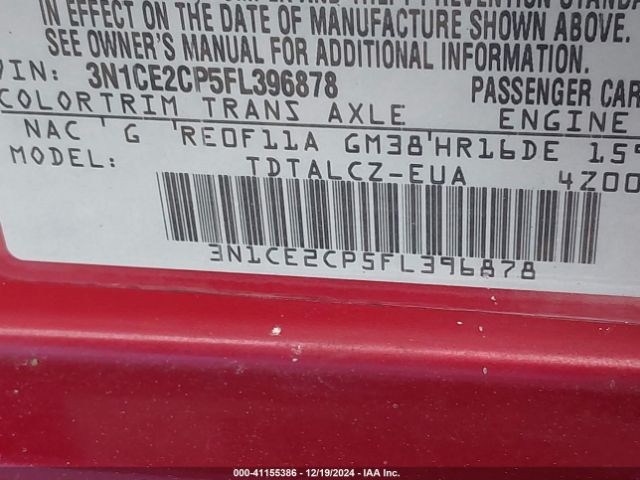 3N1CE2CP5FL396878 Nissan Versa Note S Plus