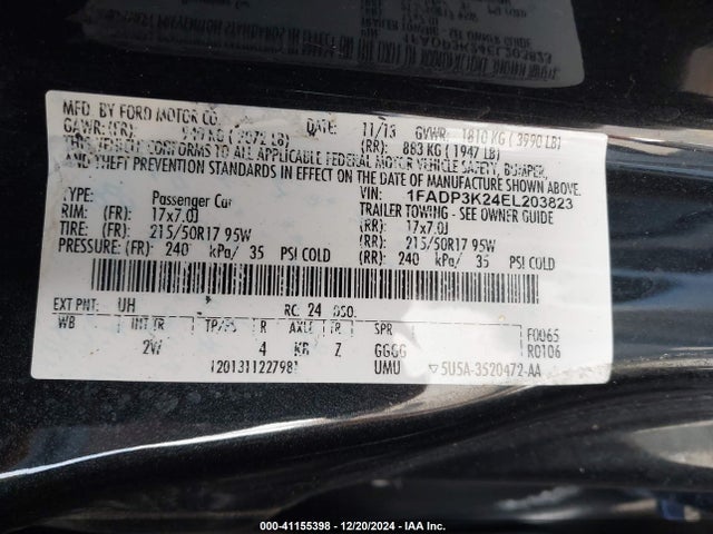 1FADP3K24EL203823 Ford FOCUS SE