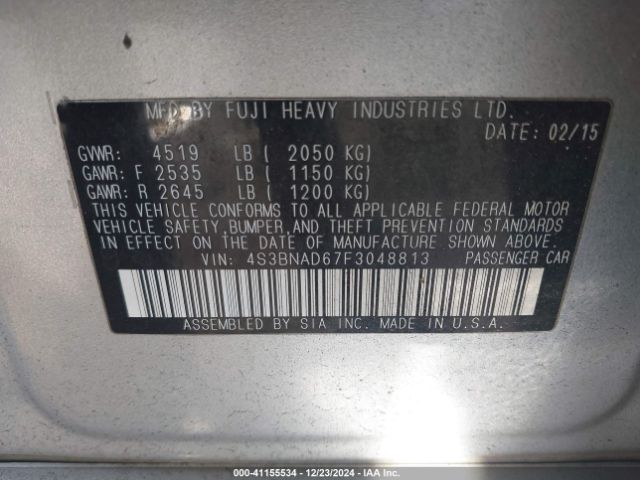 4S3BNAD67F3048813 Subaru Legacy 2.5i Premium