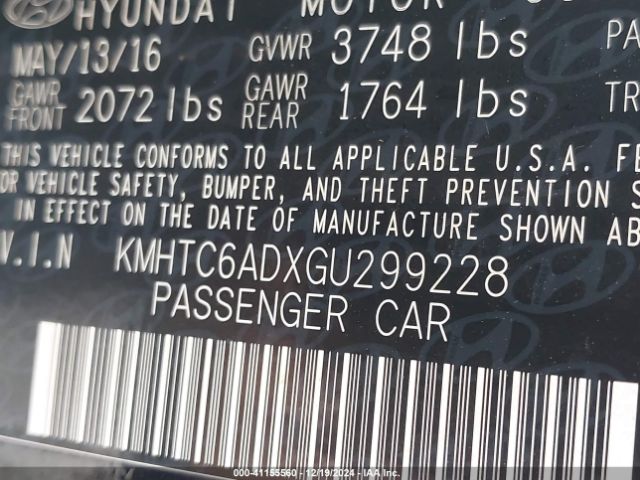 KMHTC6ADXGU299228 Hyundai Veloster