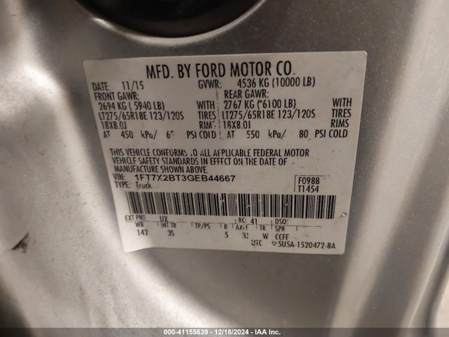 Ford F-250 Xlt 2016 1FT7X2BT3GEB44667 Image 9