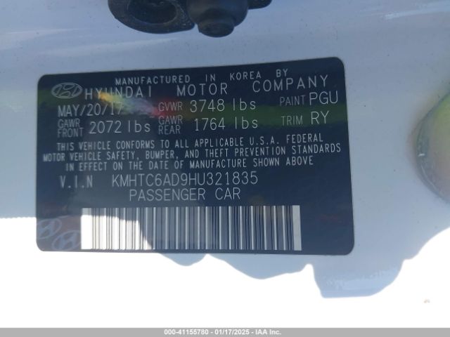 KMHTC6AD9HU321835 Hyundai Veloster Value Edition