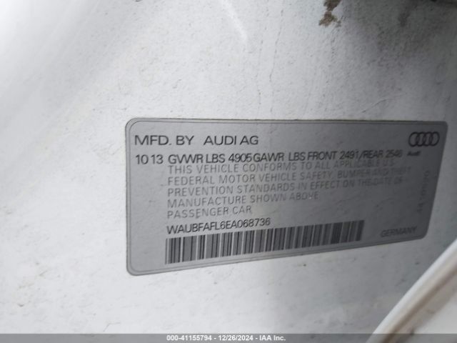 WAUBFAFL6EA068736 Audi A4 2.0t Premium