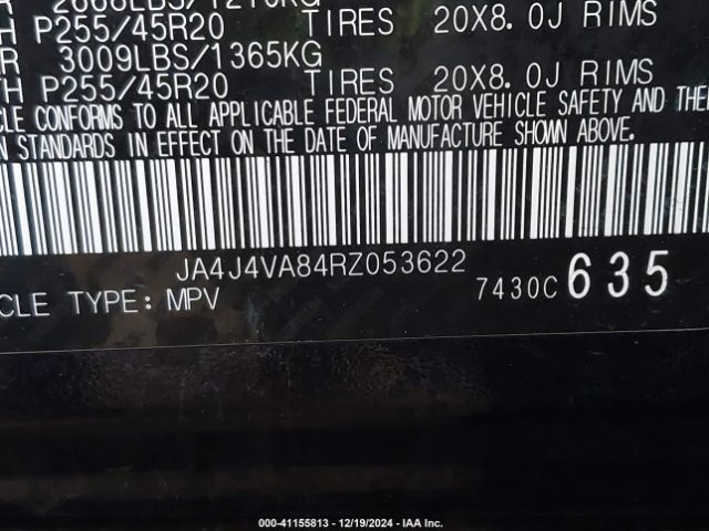 JA4J4VA84RZ053622 Mitsubishi Outlander Se 2.5 S-awc/se Black Edition S-awc/se Black Edition W/pano Roof S-awc/se Ralliart S-awc