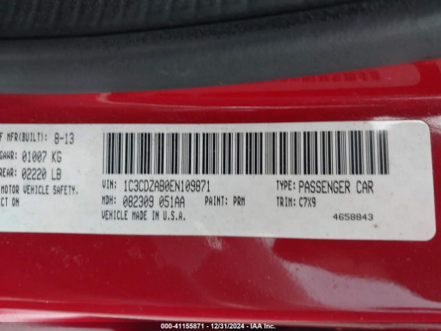 1C3CDZAB0EN109871 Dodge AVENGER SE