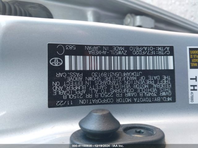 JTDKAMFU5N3189130 Toyota Prius Le
