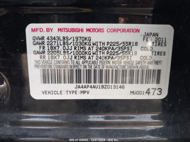 2011 MITSUBISHI OUTLANDER SPORT JA4AP4AU1BZ013146 Photo 8