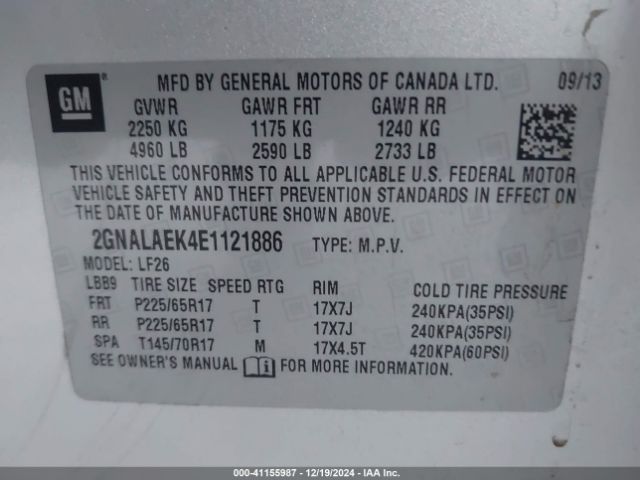 2GNALAEK4E1121886 Chevrolet EQUINOX LS
