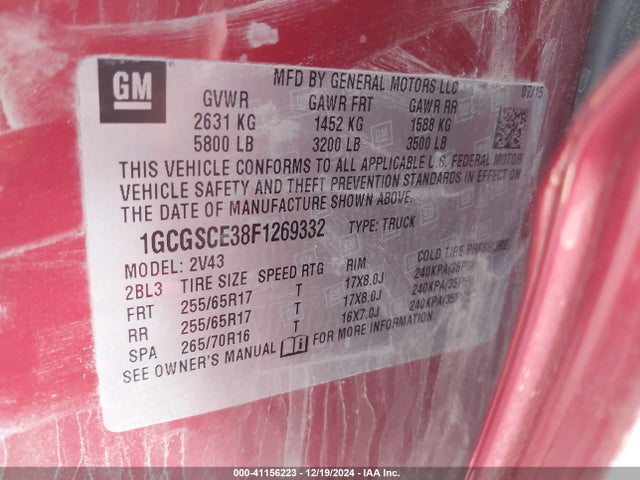 1GCGSCE38F1269332 Chevrolet Colorado Z71
