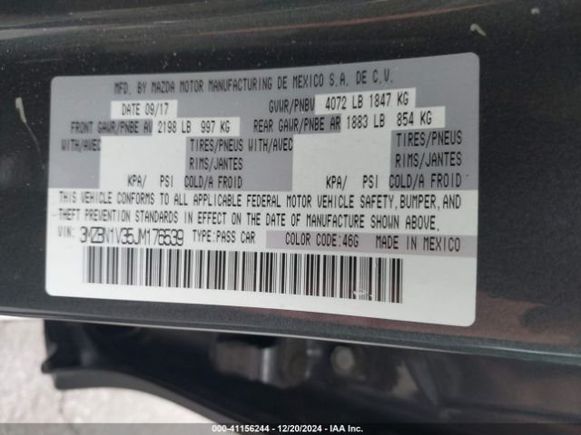 3MZBN1V35JM176539 Mazda Mazda3 Touring