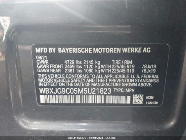 WBXJG9C05M5U21823 BMW X1 Xdrive28i