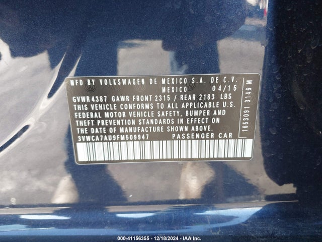 3VWCA7AU9FM509947 Volkswagen Golf Sportwagen Tdi S 4-door
