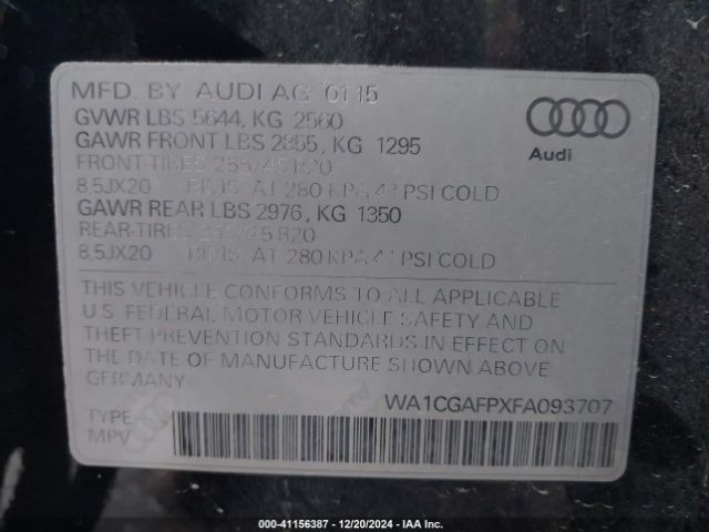 2015 AUDI SQ5 WA1CGAFPXFA093707 Photo 8