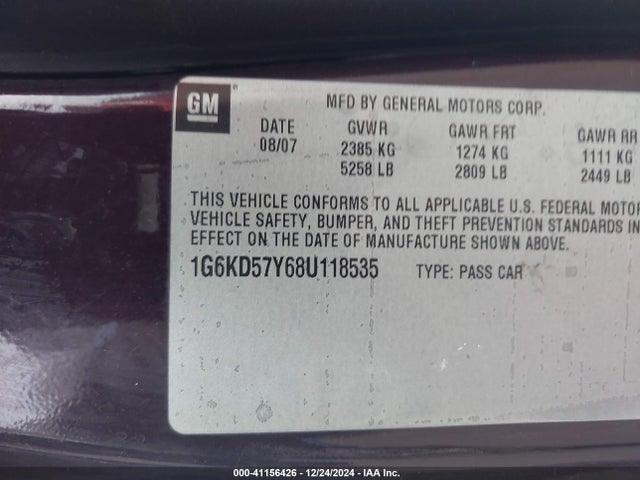 2008 CADILLAC DTS 1G6KD57Y68U118535 Photo 8