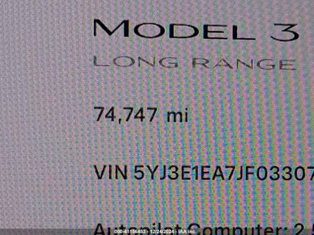 5YJ3E1EA7JF033070 Tesla Model 3 Long Range/mid Range
