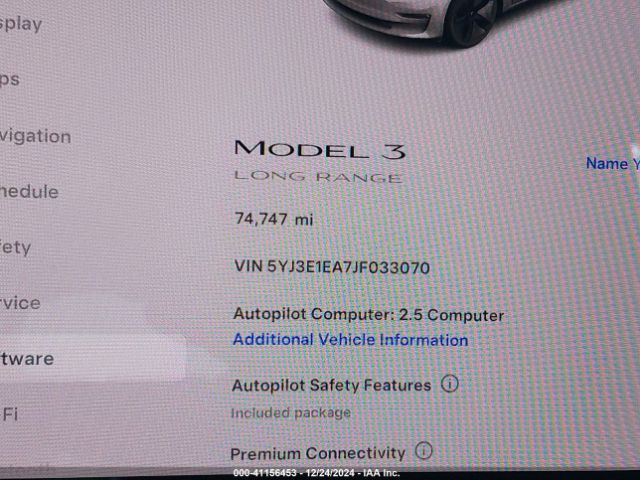 5YJ3E1EA7JF033070 Tesla Model 3 Long Range/mid Range