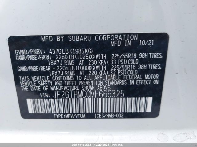 JF2GTHMC0MH666325 Subaru Crosstrek Limited