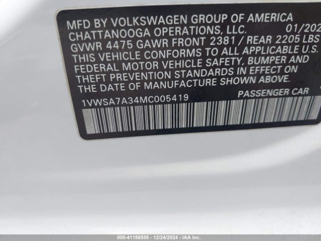 1VWSA7A34MC005419 Volkswagen Passat 2.0t Se