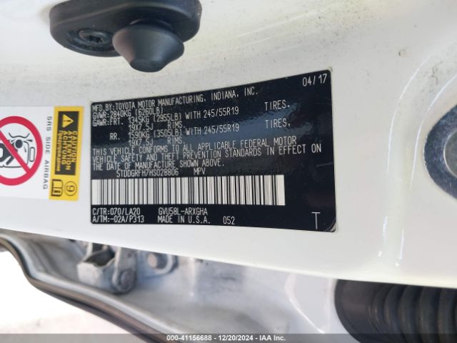 5TDDGRFH7HS028806 Toyota Highlander Hybrid Limited