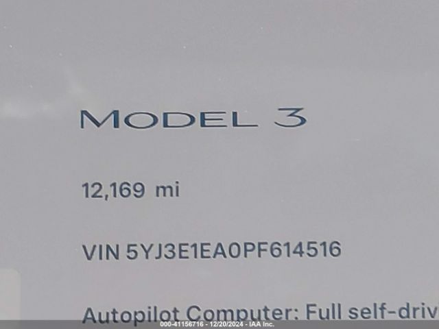5YJ3E1EA0PF614516 Tesla Model 3 Rear-wheel Drive