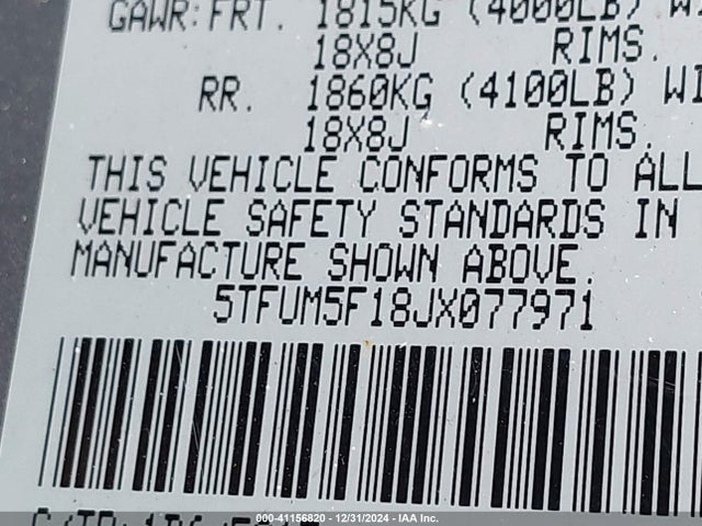 5TFUM5F18JX077971 Toyota Tundra Sr5 4.6l V8